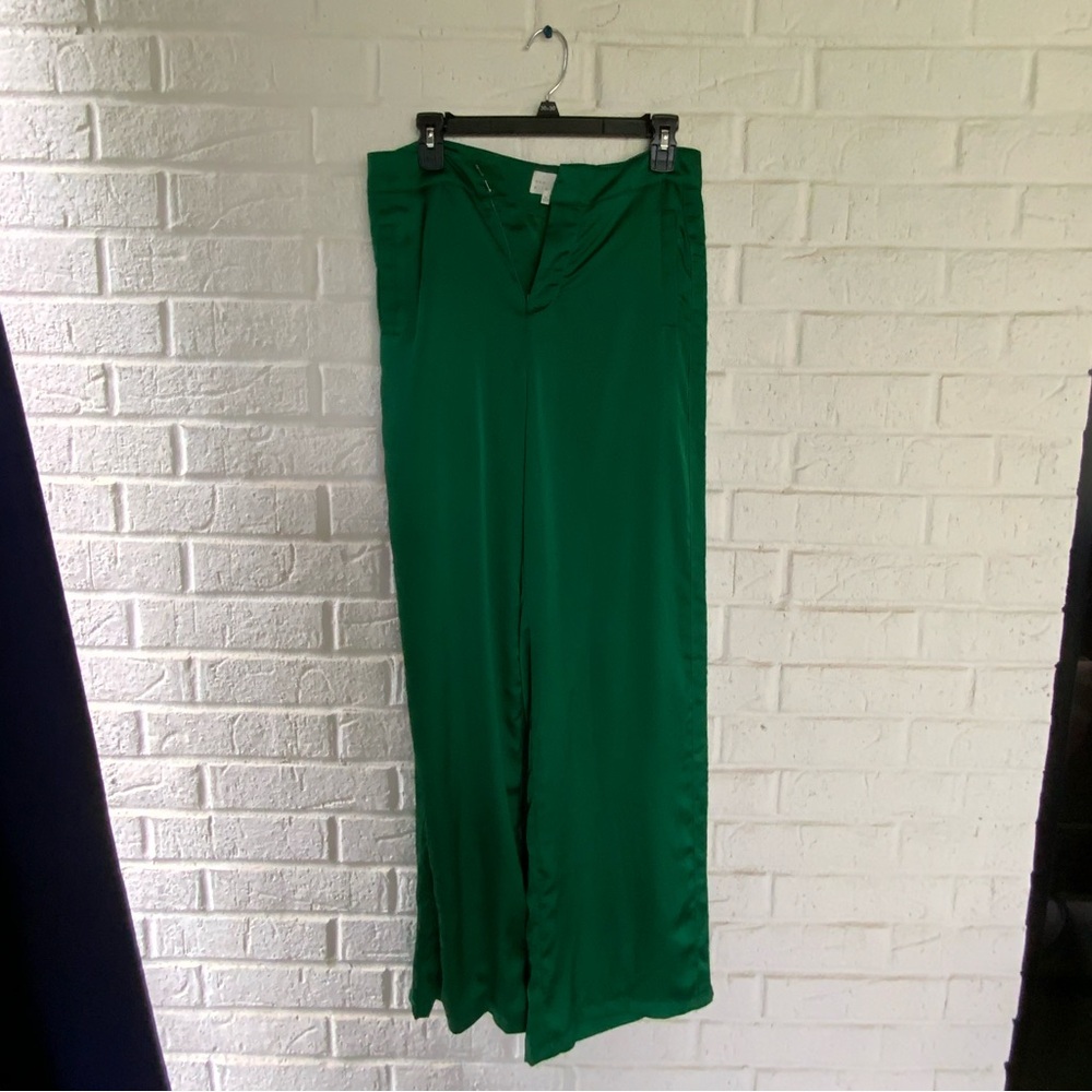 Elegant Green Wide Leg Pants